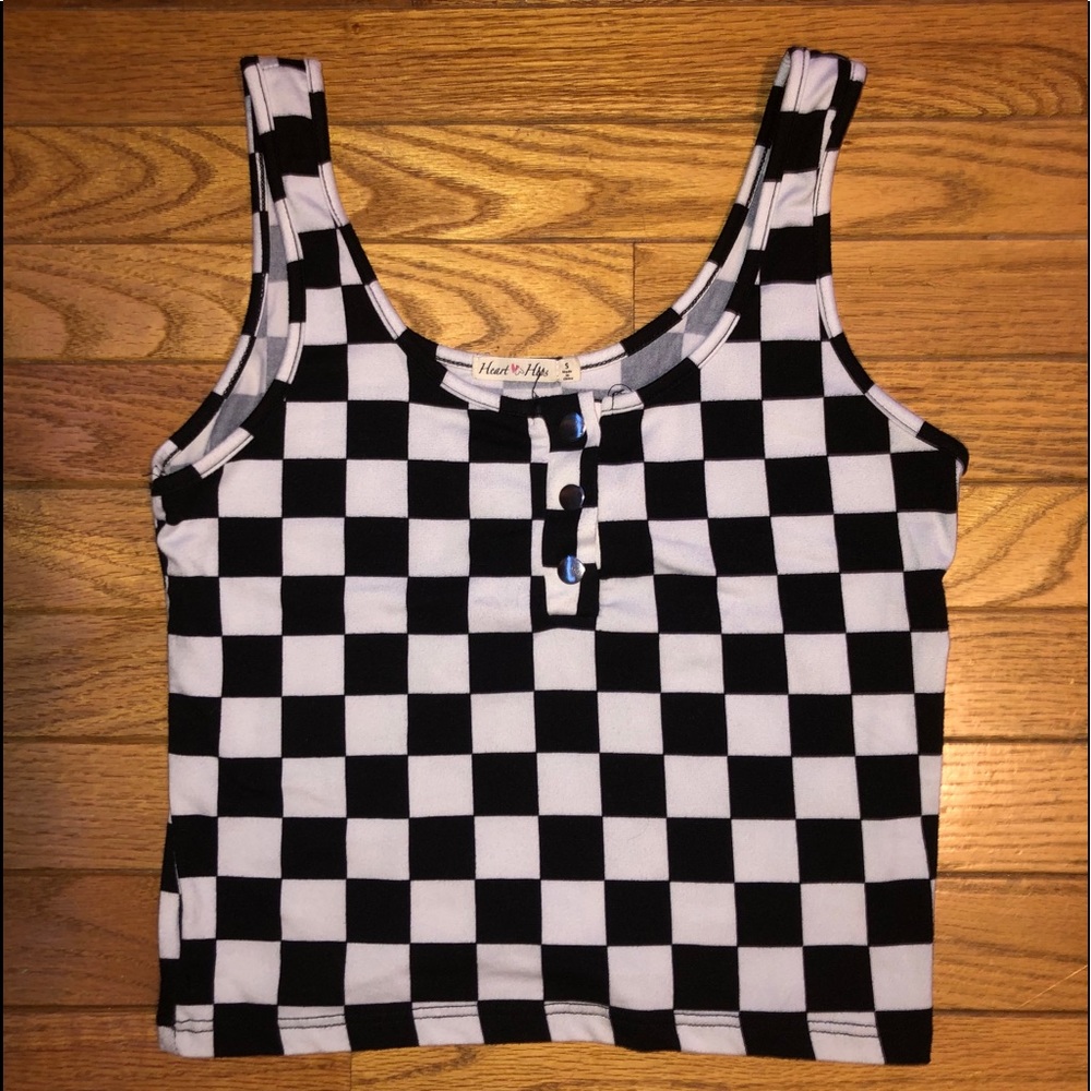 hearts&hips checkered tank top